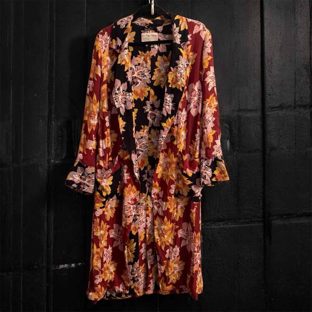 NWT Reversible Free People Niya Duster / Cranberry Combo Size S